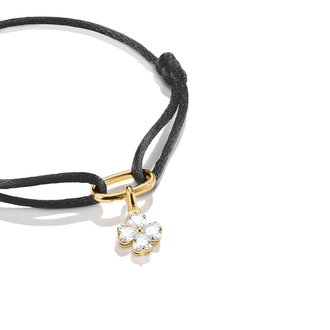 Thomas Sabo Gold-Plated Four-Leaf Clover Charm with Heart-Cut White Zirconia CCC1326MY
