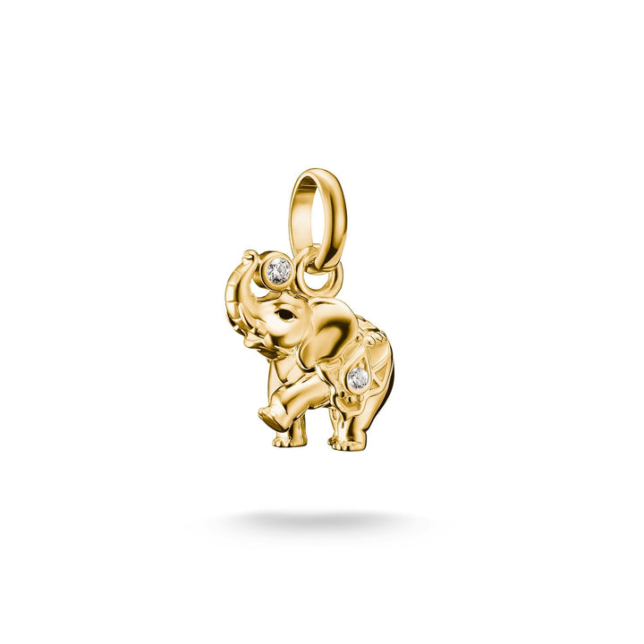 Thomas Sabo Gold-Plated Elephant Charm with White Zirconia CCC1327MY