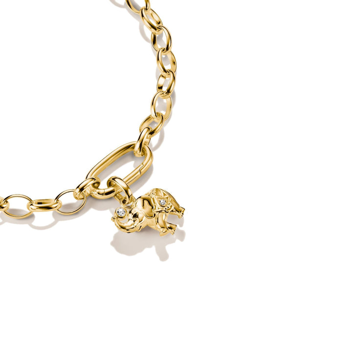 Thomas Sabo Gold-Plated Elephant Charm with White Zirconia CCC1327MY