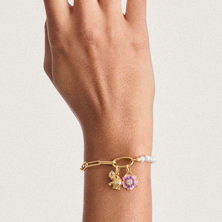 Thomas Sabo Gold-Plated Elephant Charm with White Zirconia CCC1327MY