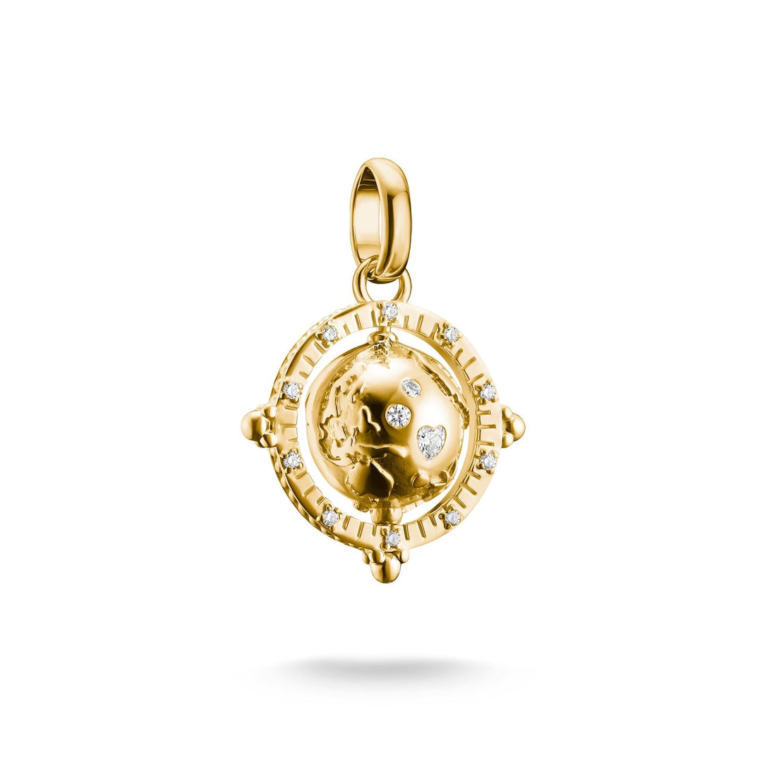 Thomas Sabo Gold-Plated Globe Charm with White Zirconia CCC1348MY