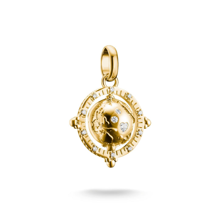 Thomas Sabo Gold-Plated Globe Charm with White Zirconia CCC1348MY