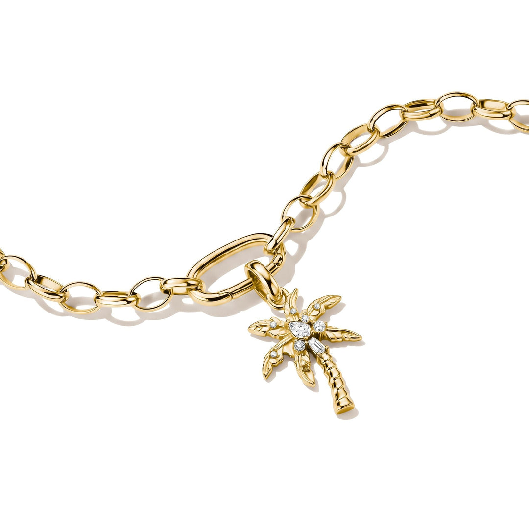 Thomas Sabo Gold-Plated Palm Tree Charm with White Zirconia CCC1354MY