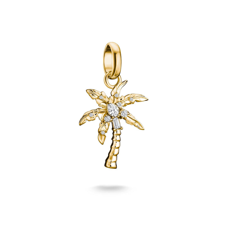 Thomas Sabo Gold-Plated Palm Tree Charm with White Zirconia CCC1354MY