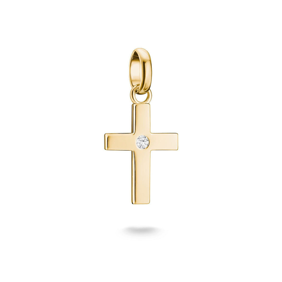 Thomas Sabo Gold-Plated Cross Charm with Zirconia Centre Stone CCC1364MY