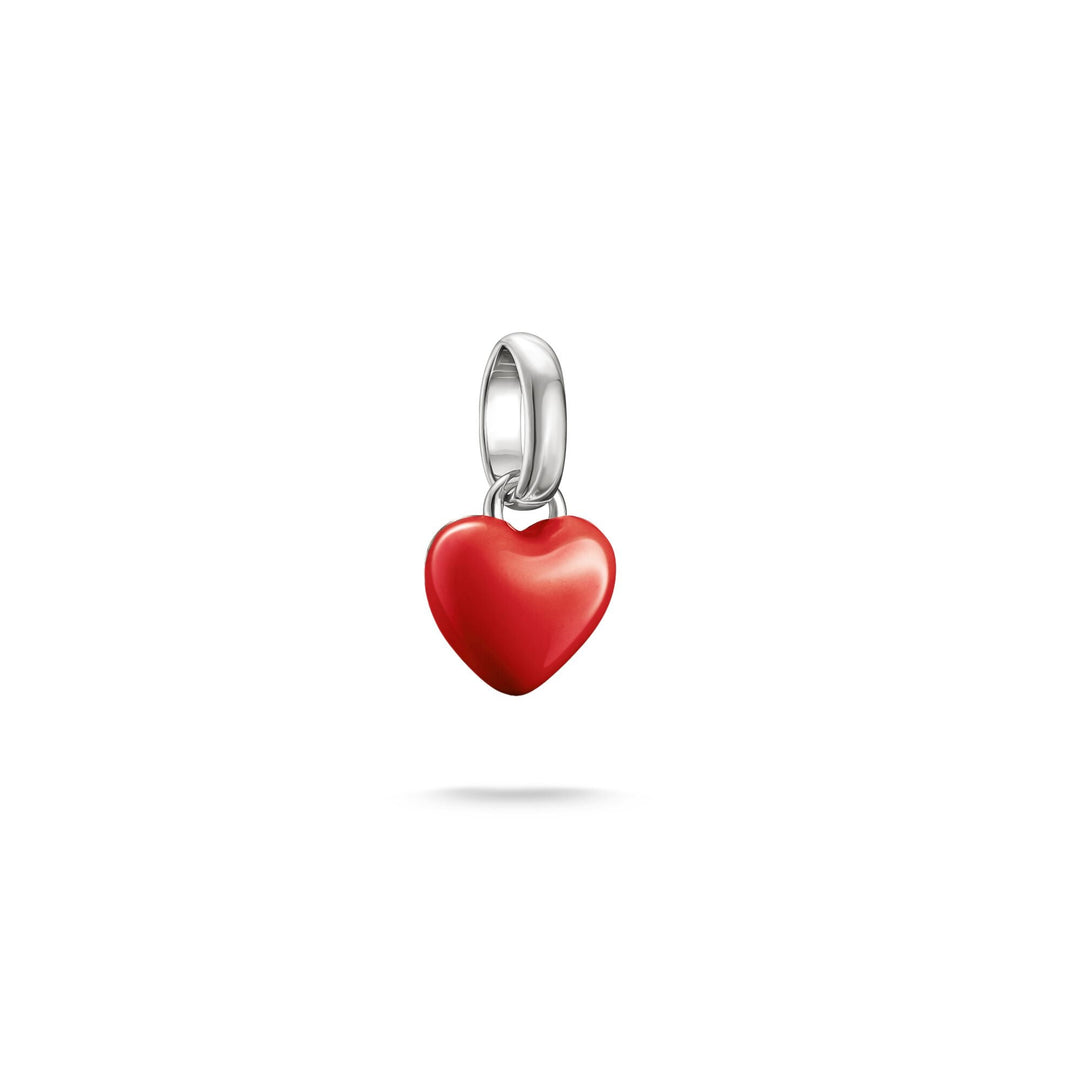 Thomas Sabo Silver-Plated Red Enamel Heart Charm CCC1368MRE
