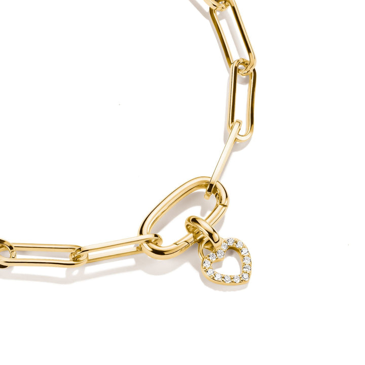 Thomas Sabo Gold-Plated Open Heart Charm with White Zirconia CCC1369M