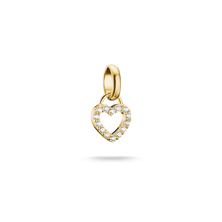 Thomas Sabo Gold-Plated Open Heart Charm with White Zirconia CCC1369M