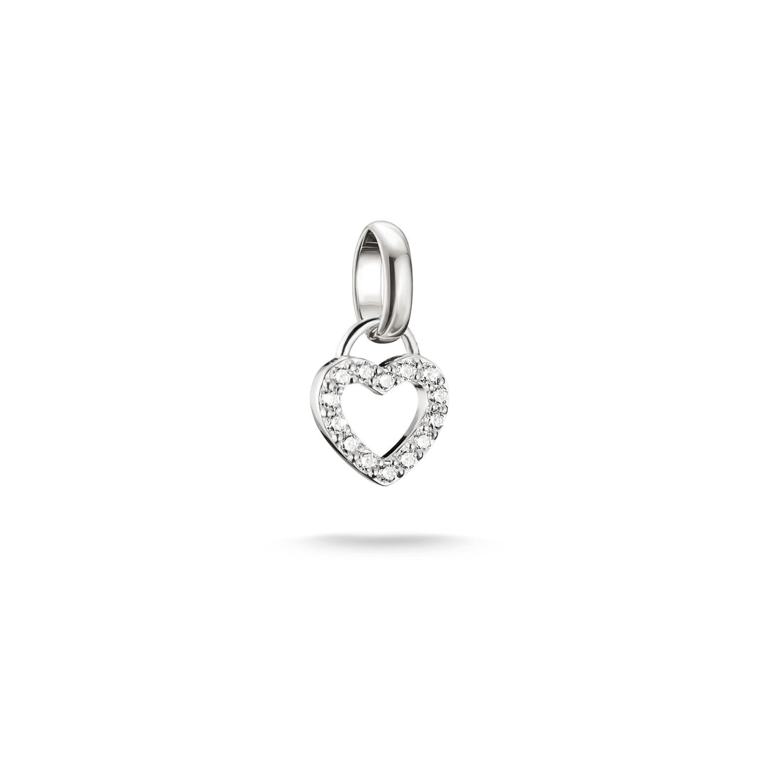 Thomas Sabo Silver-Plated Open Heart Charm with White Zirconia CCC1369M