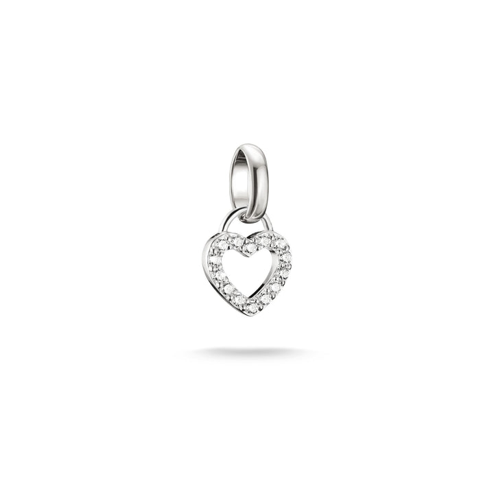 Thomas Sabo Silver-Plated Open Heart Charm with White Zirconia CCC1369M