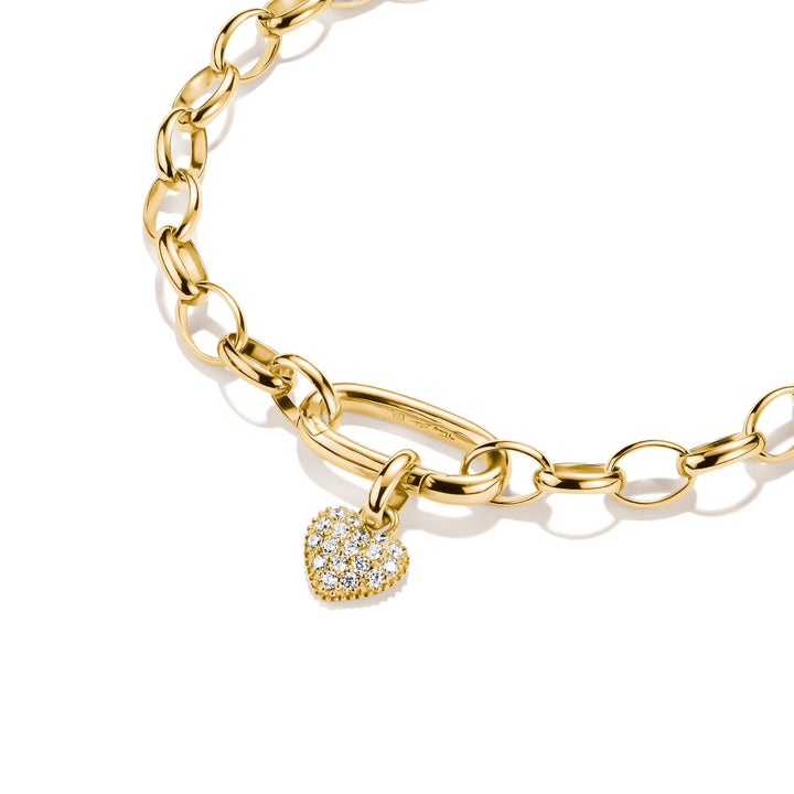 Thomas Sabo Gold-Plated Heart Charm with Prong-Set White Zirconia CCC1370MY