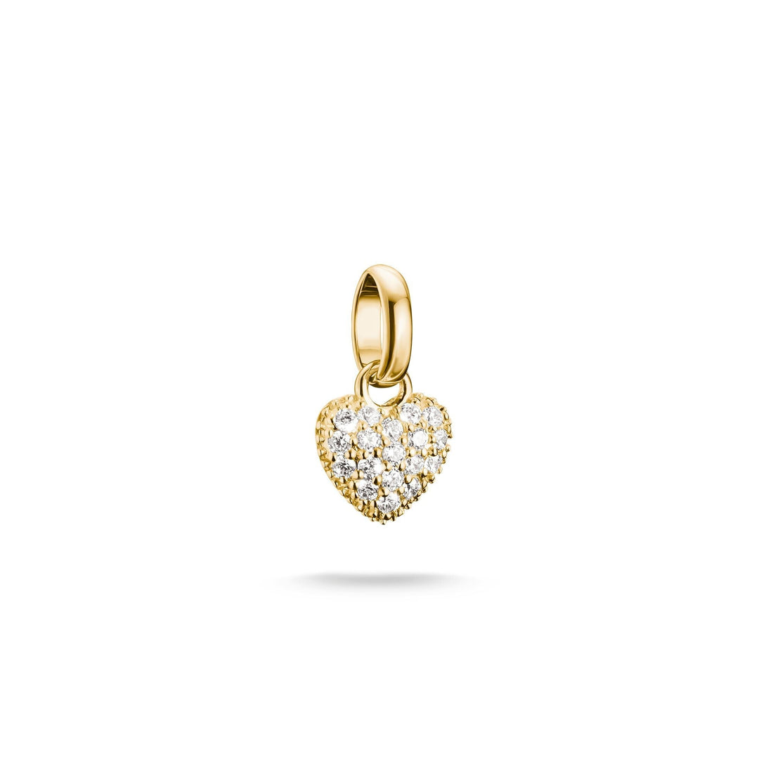 Thomas Sabo Gold-Plated Heart Charm with Prong-Set White Zirconia CCC1370MY