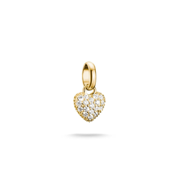 Thomas Sabo Gold-Plated Heart Charm with Prong-Set White Zirconia CCC1370MY