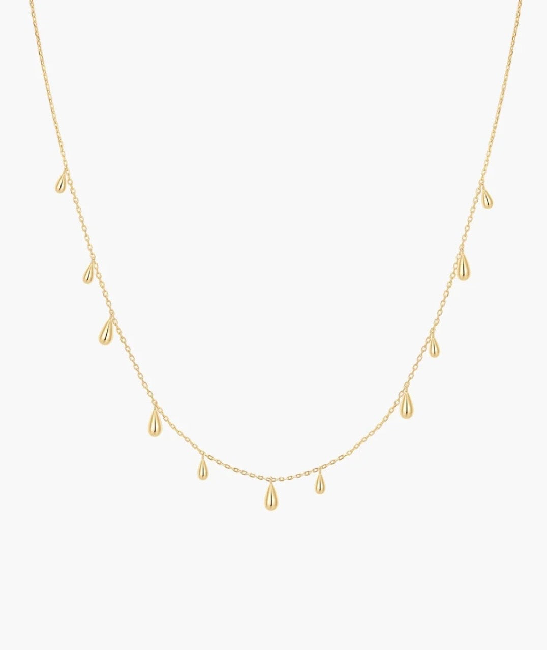 ANIA HAIE Gold Polished Teardrop Dangle Station 40.5-45.5cm Necklace  N078-02G