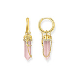 THOMAS SABO Crystal Hoop Earrings with Rose Quartz Gold TCR722RQY