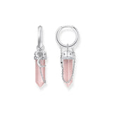 THOMAS SABO Crystal Hoop Earrings with Rose Quartz Silver TCR722RQ