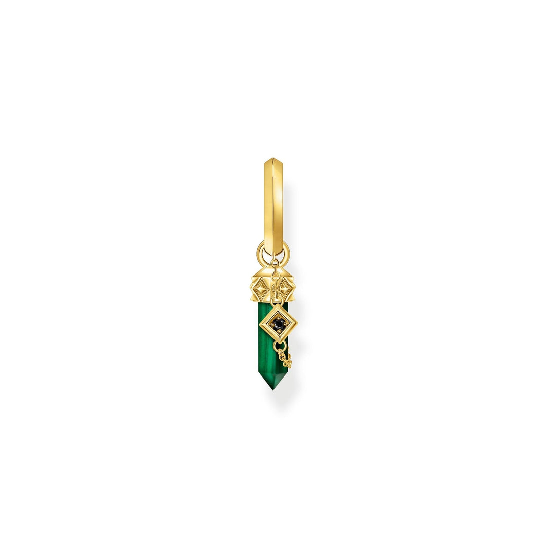 THOMAS SABO Single Crystal Hoop Earring with Malachite TCR724GRY