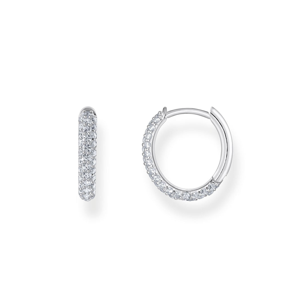 THOMAS SABO Hoop earrings with white zirconia pave TCR730