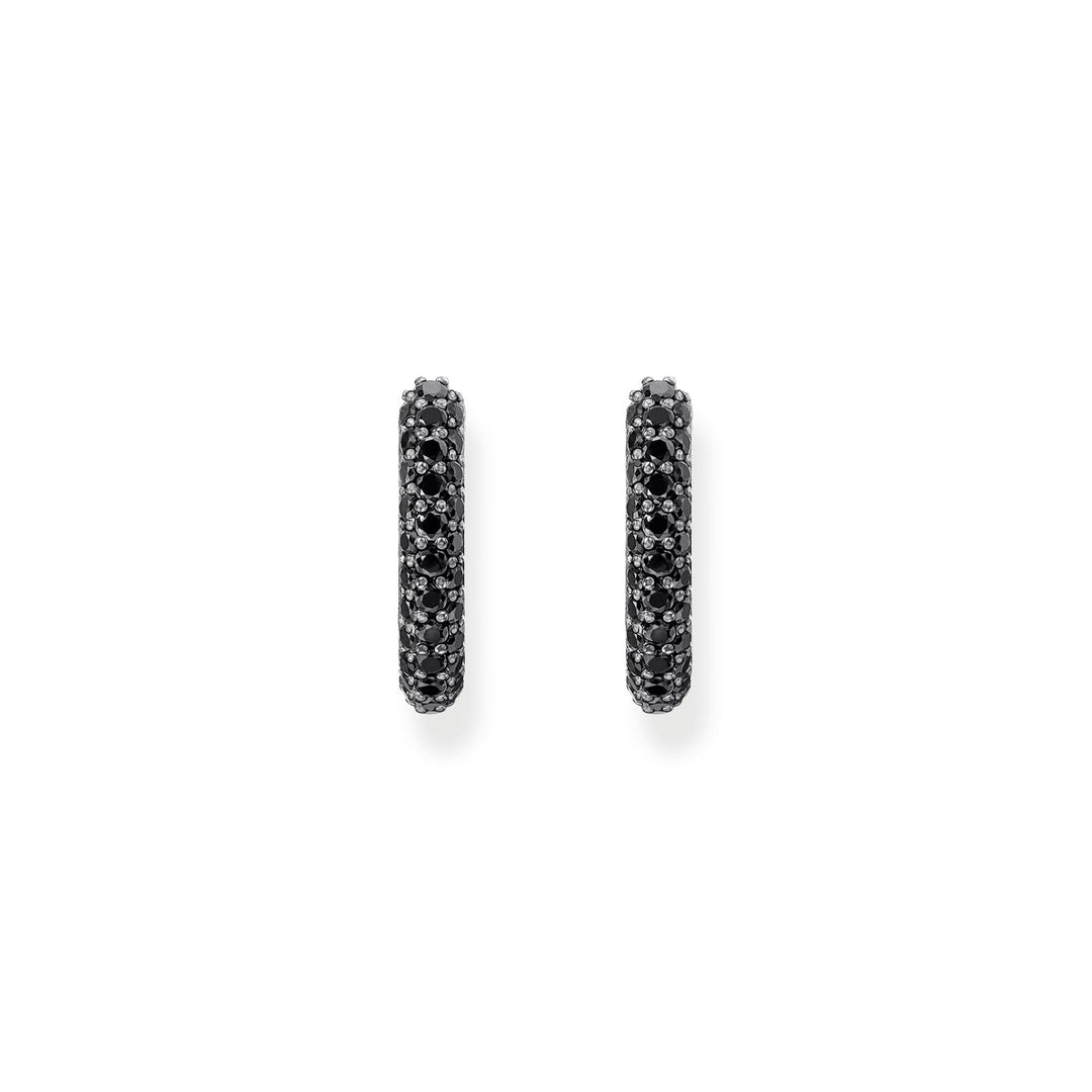 THOMAS SABO Hoop earrings with black zirconia pave TCR730BCZ