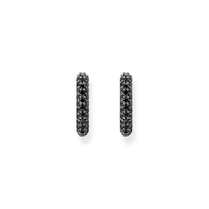 THOMAS SABO Hoop earrings with black zirconia pave TCR730BCZ