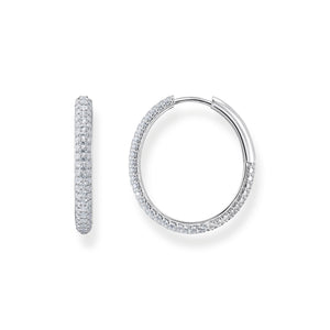 THOMAS SABO Large thin hoop earrings with white zirconia TCR732