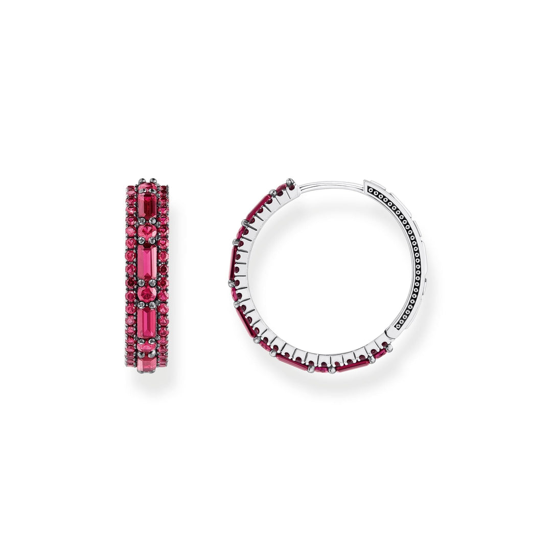 THOMAS SABO Hoop earrings with ruby red stones TCR733GA