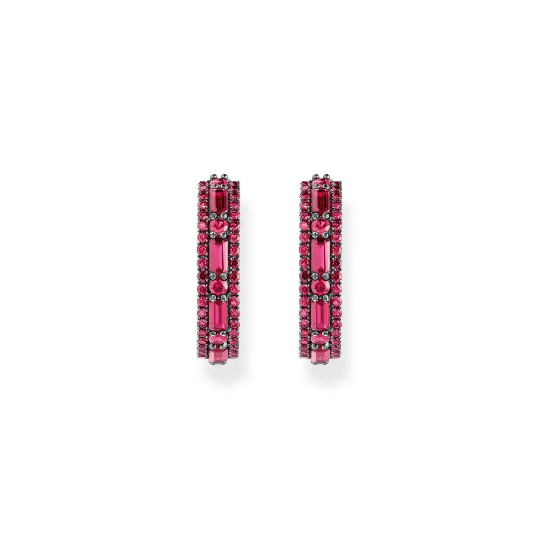 THOMAS SABO Hoop earrings with ruby red stones TCR733GA