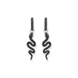 THOMAS SABO Single Snake hoop earring with black zirconia TCR735BCZ