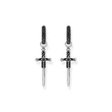 THOMAS SABO Single hoop earring with sword & black stones TCR736BCZ