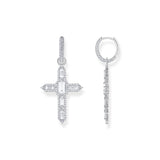 THOMAS SABO Single Cross hoop earring with white zirconia TCR737CZ