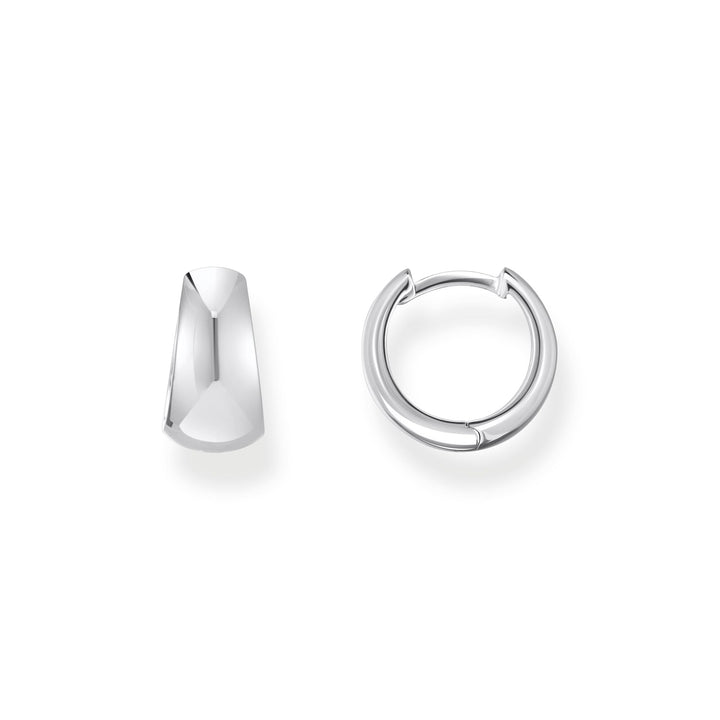 THOMAS SABO Hoop earrings in chunky, trapezoidal shape silver TCR740