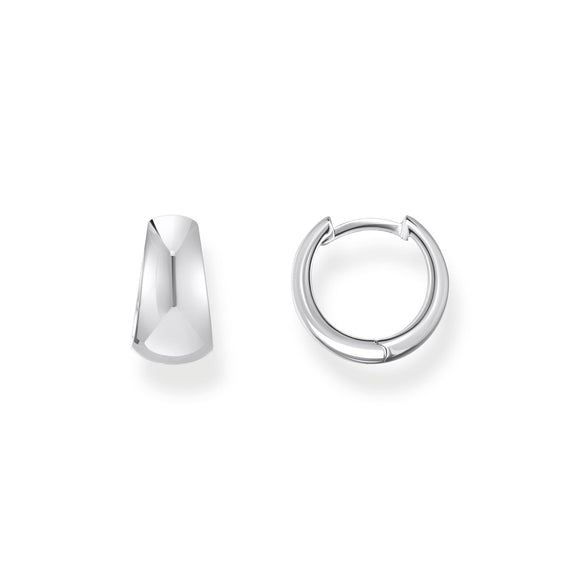 THOMAS SABO Hoop earrings in chunky, trapezoidal shape silver TCR740