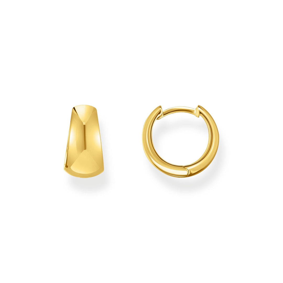 THOMAS SABO Hoop earrings in chunky, trapezoidal shape gold TCR740Y