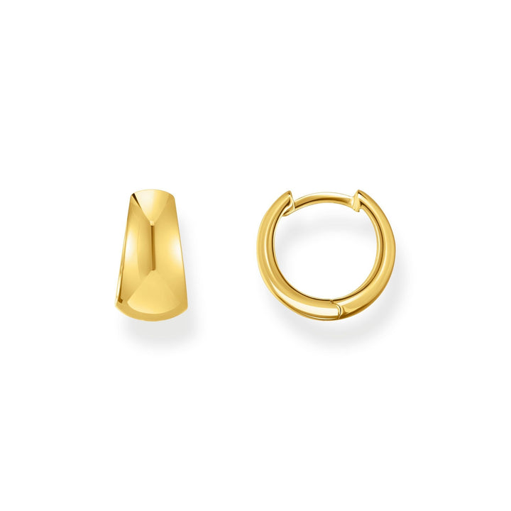 THOMAS SABO Hoop earrings in chunky, trapezoidal shape gold TCR740Y