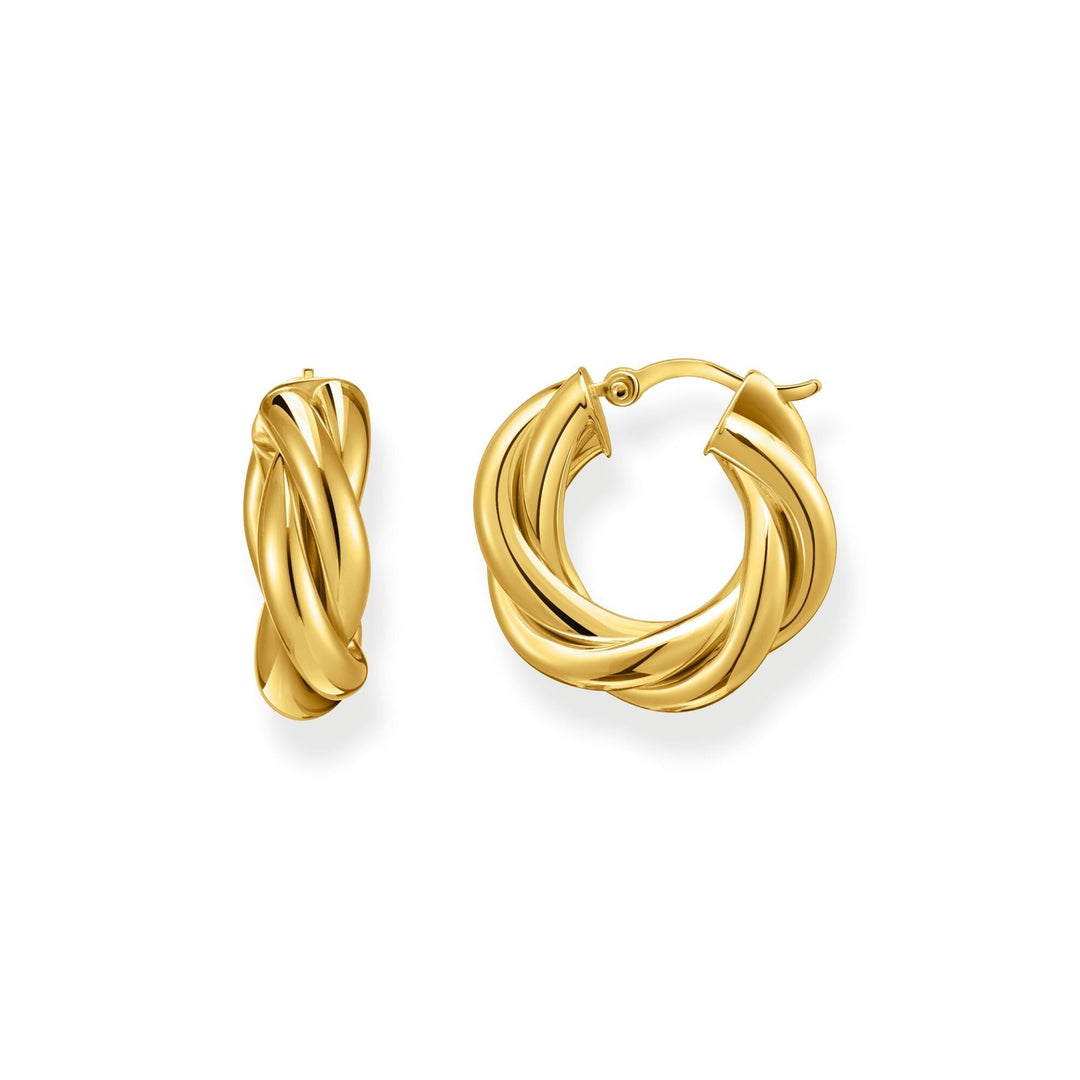 THOMAS SABO Hoop earrings in intertwined design gold TCR742Y