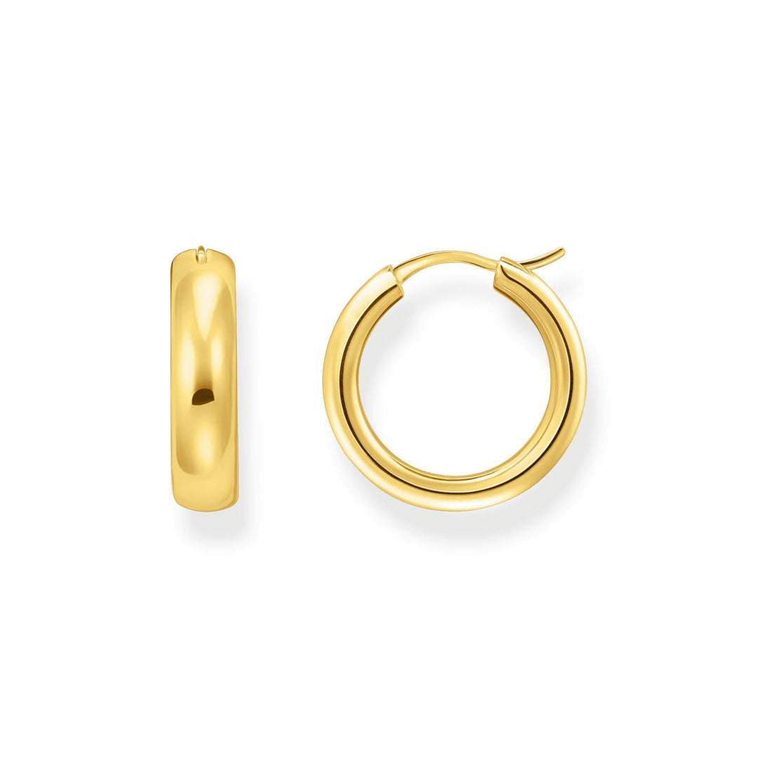 THOMAS SABO Medium-sized hoop earrings in chunky design gold TCR746Y