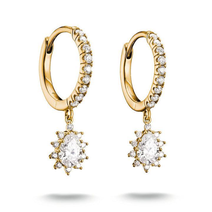 THOMAS SABO Hoop earrings with zirconia in teardrop shape TCR748MY