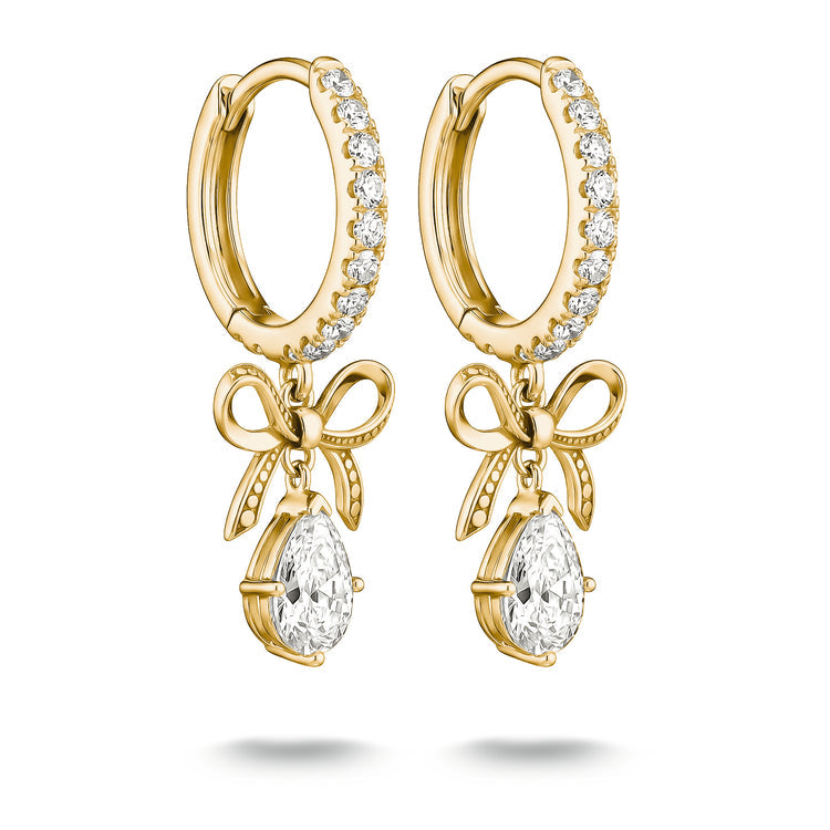 THOMAS SABO Hoop earrings Bow with zirconia in teardrop shape TCR749MY