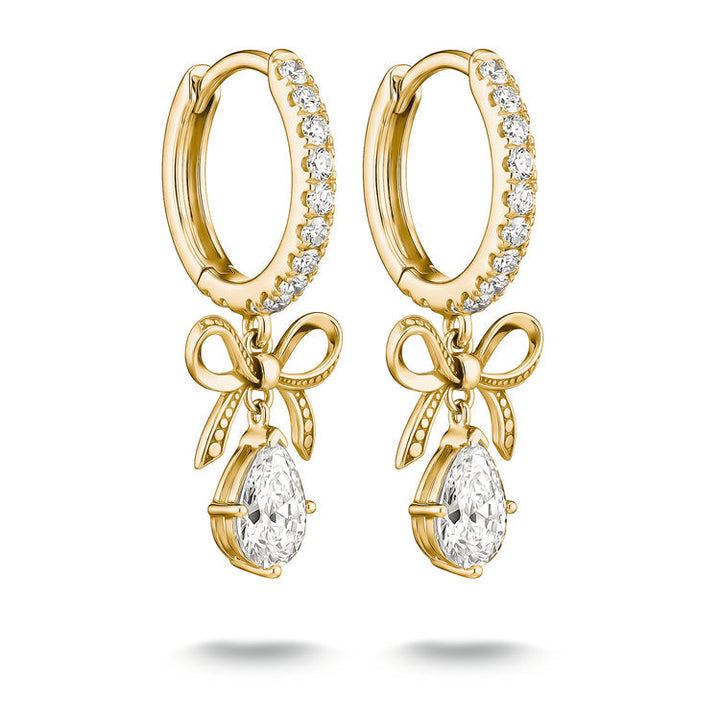 THOMAS SABO Hoop earrings Bow with zirconia in teardrop shape TCR749MY