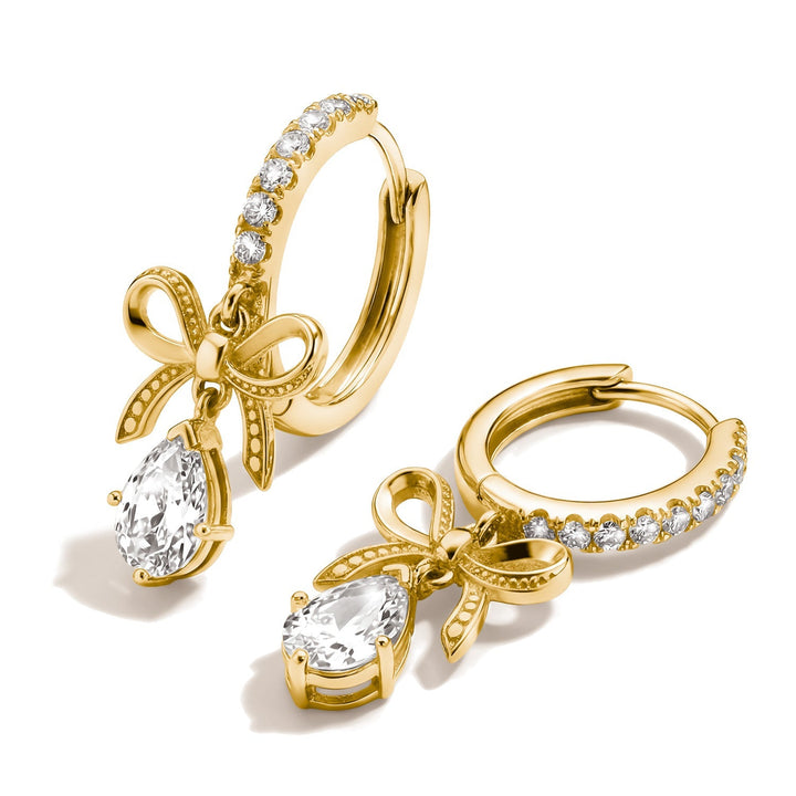 THOMAS SABO Hoop earrings Bow with zirconia in teardrop shape TCR749MY