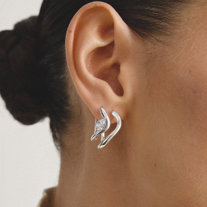 THOMAS SABO Hoop earrings wave-shaped TCR764