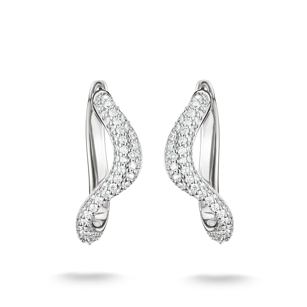 THOMAS SABO Wavy hoop earrings with zirconia TCR765