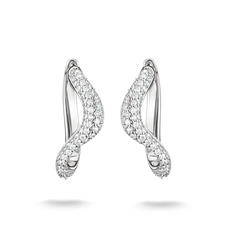 THOMAS SABO Wavy hoop earrings with zirconia TCR765