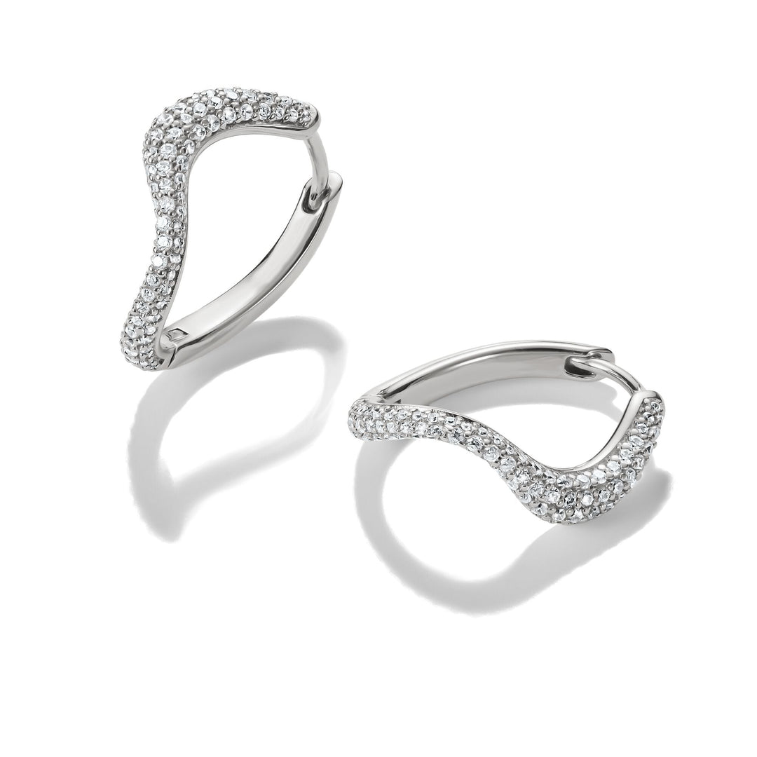 THOMAS SABO Wavy hoop earrings with zirconia TCR765