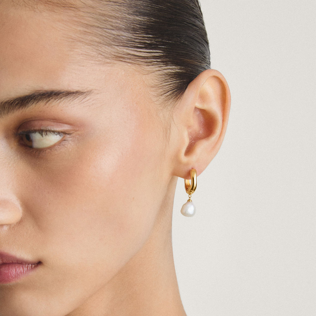 THOMAS SABO Hoop earrings pearl TCR766Y