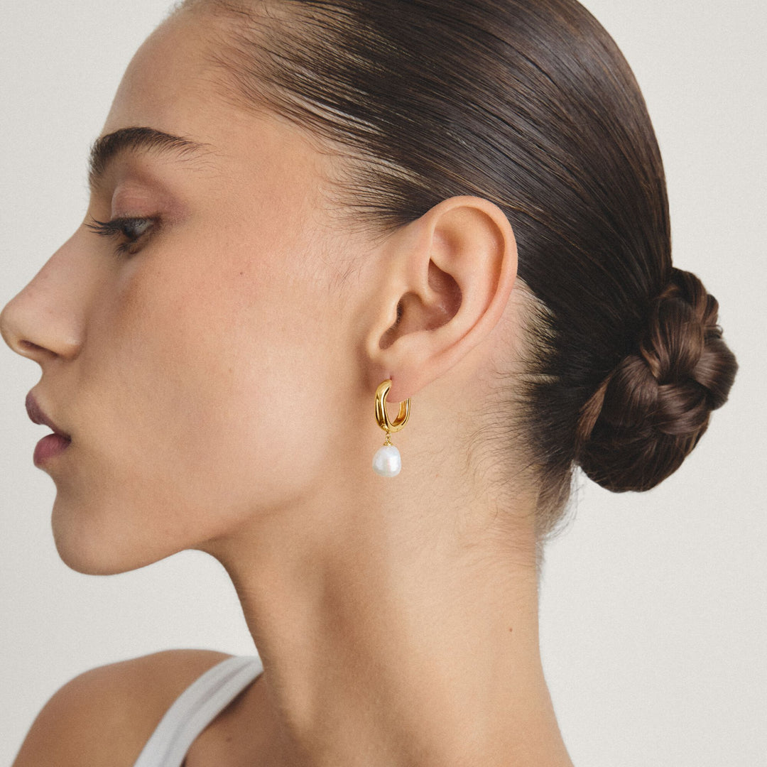 THOMAS SABO Hoop earrings pearl TCR766Y