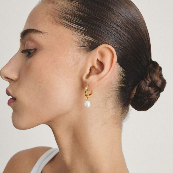 THOMAS SABO Hoop earrings pearl TCR766Y