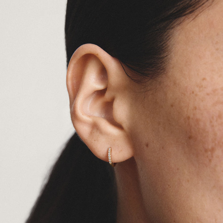 Hoop earrings with zirconia TCR780MY