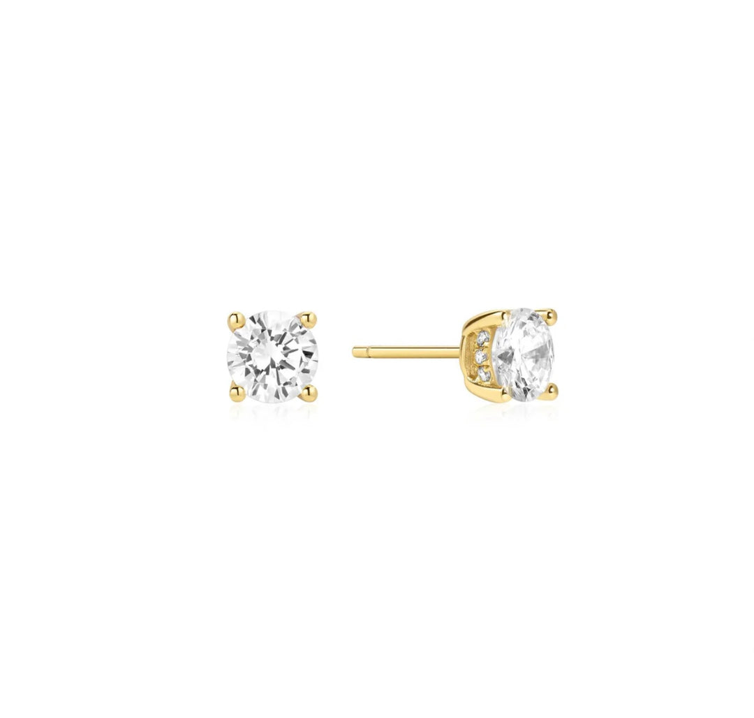 Ania Haie Gold Solitaire Stud Earrings E071-01G