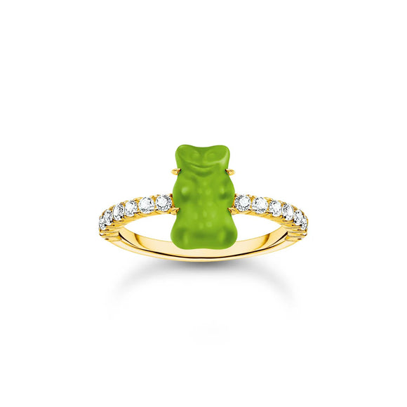 Thomas Sabo Gold Ring with Apple Green Mini Goldbear TR2459U